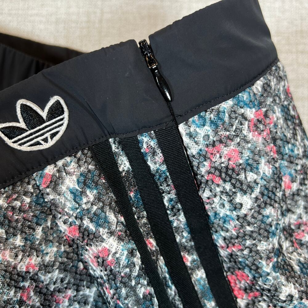 ADIDAS Primegreen Skirt Sz L Flouncy Floral Midi Skirt Multicolor Athleisure Y2k - Picture 5 of 11
